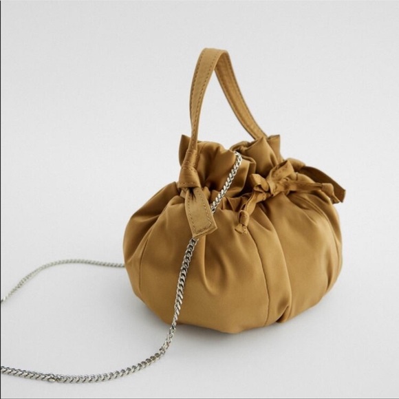 Zara Handbags - Zara satin effect mini bucket bag